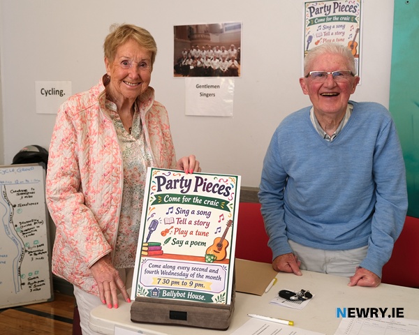 Mary Cunningham and Michael Carlin are ready for their Party Piece at the U3A open day. 