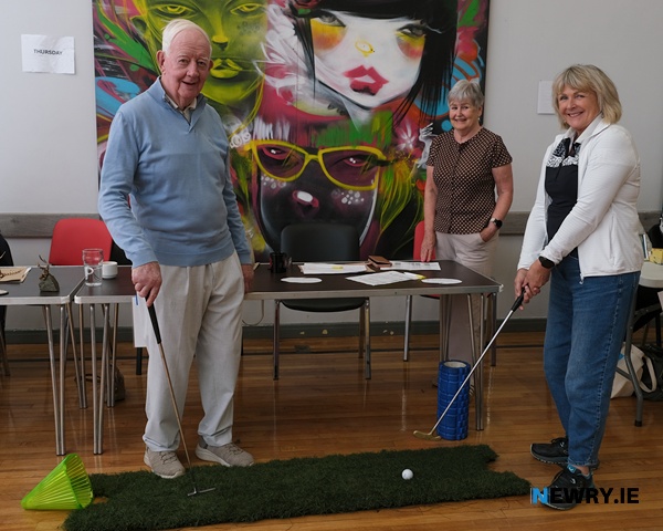 Three to Tee for the Golf classes at the Newry  U3A registration day. From left: Pat Cunningham, Marie Marley and Peggy Magner. 