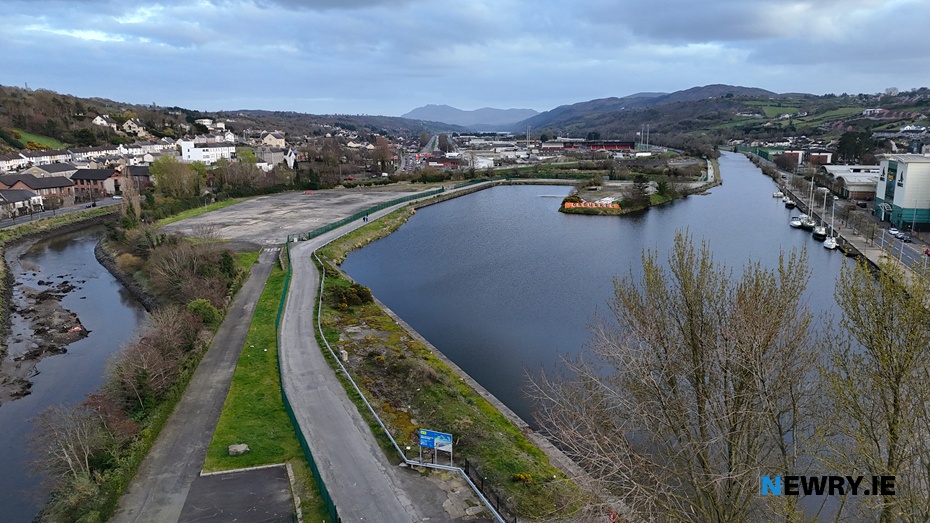 The Albert Basin site for the new Newry City Park. Photograph: Columba O'Hare/ Newry.ie 