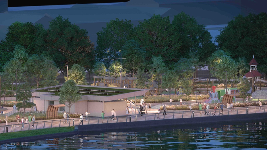 A developed design of the proposed Newry City Park