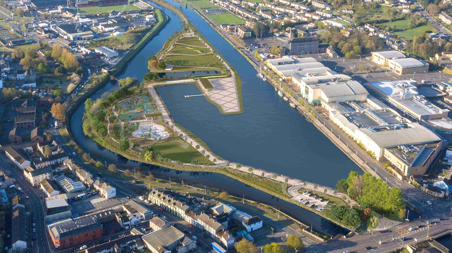 An aerial view of how Newry City Park should look.