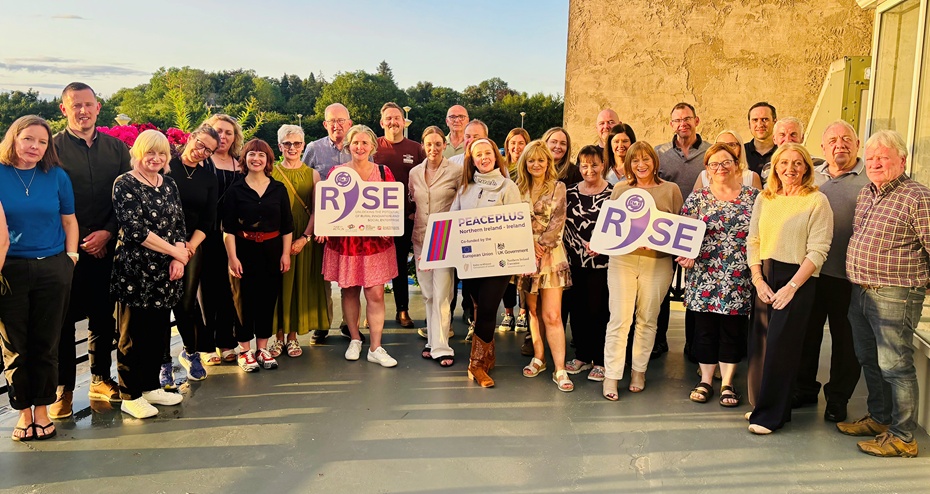 Representatives from Clonduff Development Enterprise Ltd., Hilltown, Rural Health Partnership, Cullyhanna and Changing Cycles, Meigh pictured along with RISE project co-ordinators