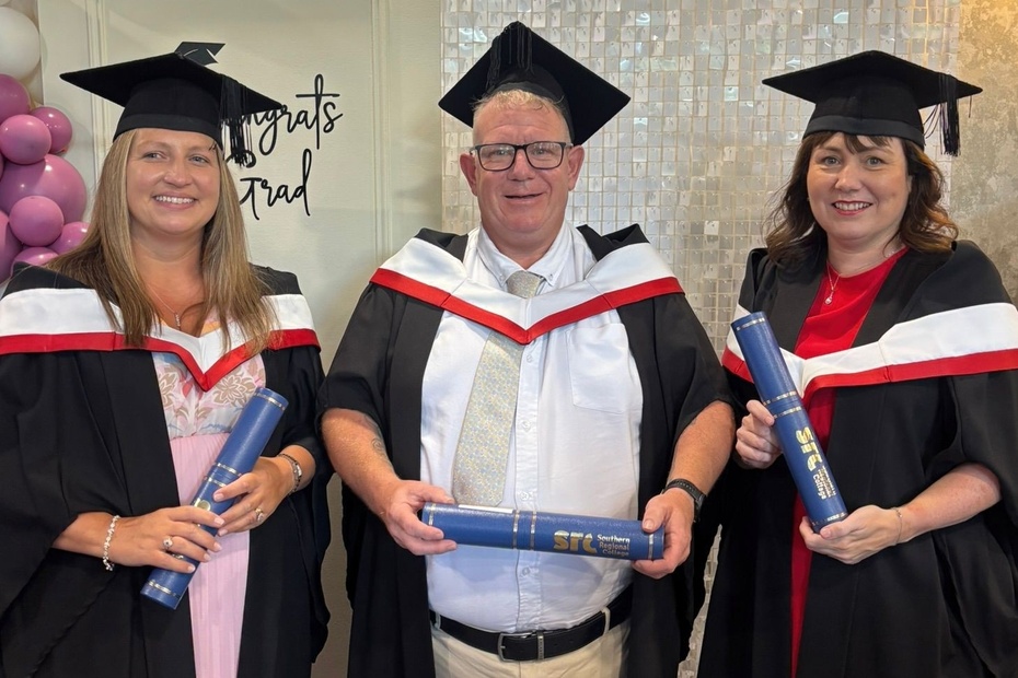 Newry, Mourne and Down District Council staff (from left) Wilma Warburton, Michael McCreesh and Margaret Rodgers who have been awarded ILM Level 5 certificates in Leadership and Management.  