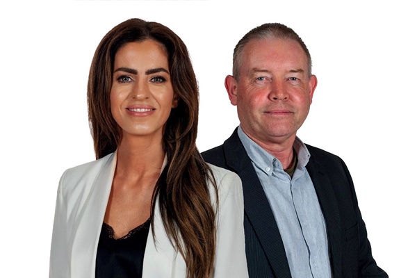 Aoife Finnegan MLA and Cllr Mickey Larkin.