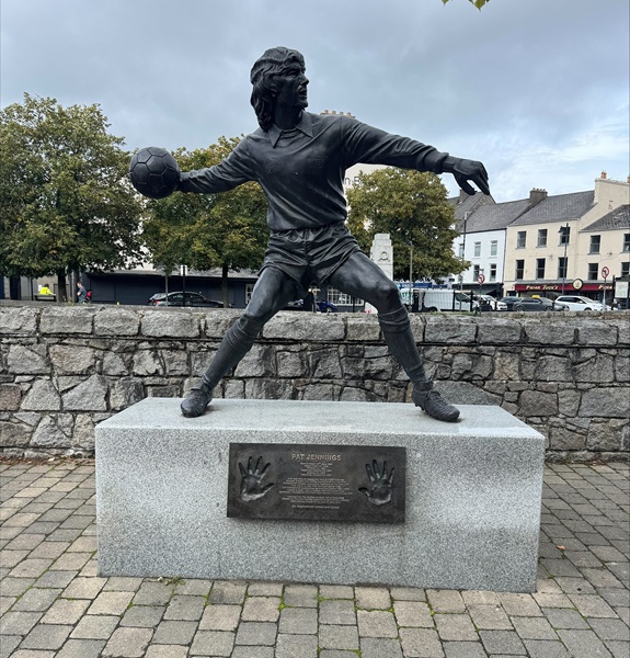 Statue of Pat Jennings, located at Kildare Street. Newry and Mourne Museum Collection.