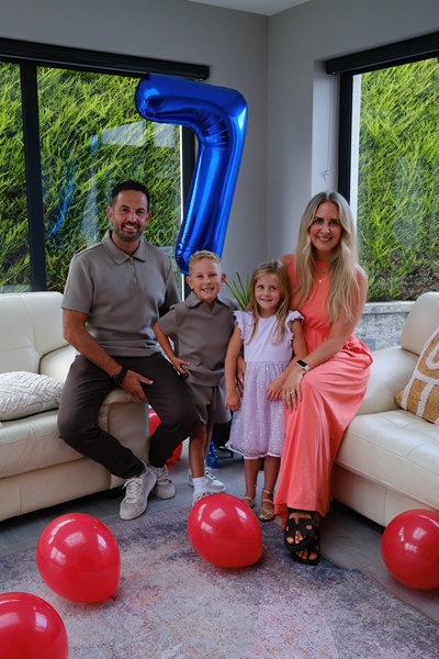 Seven-year-old Leo O’Brien from Newry (pictured with sister Kate, mum Emma and dad Andrew) has been named a British Heart Foundation Young Heart Hero 