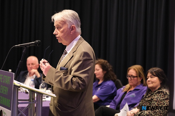 Francis Gallagher, SOS Daisy Hill speaking at the meeting.