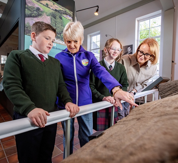Pictured at the launch were Sean Murray St. Patrick’s Primary School Cullyhanna, Teresa Nugent, CEO of the Rural Health Partnership, Nel Caraher St. Patrick’s Primary School Cullyhanna, Angie Watson Heritage Development Officer The Rural Heritage of South Armagh Project. 