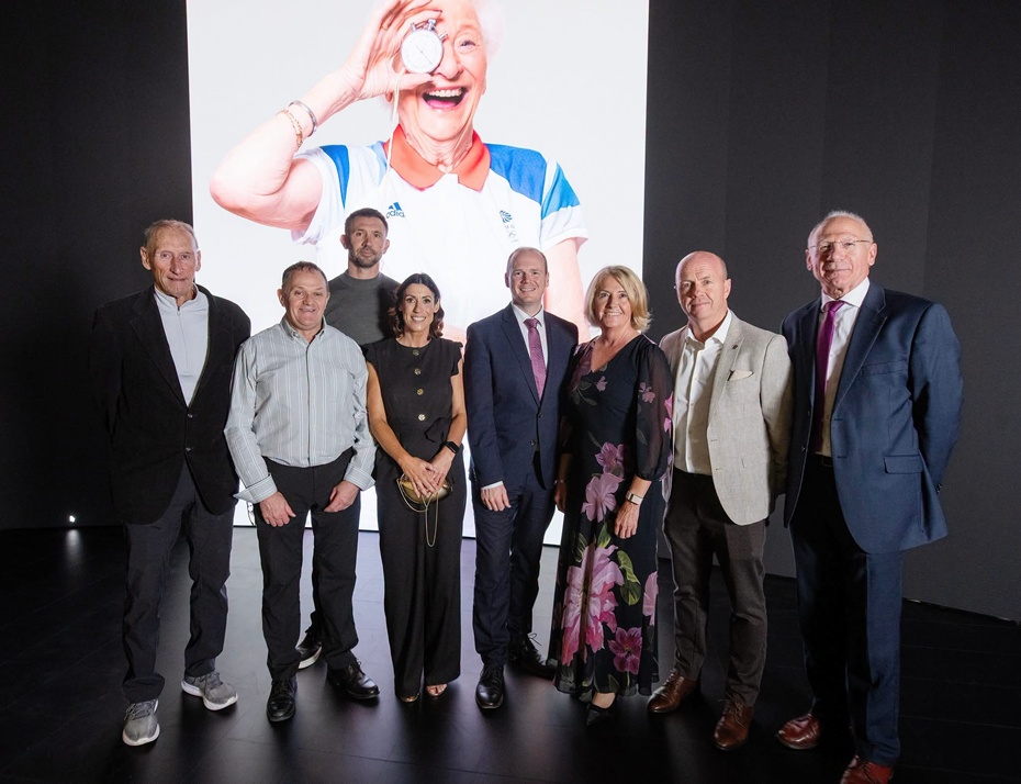 Forkhill's Rosie Tennyson (fourth left) at the launch of the Ulster Sports Legacy at Studio Ulster in Belfast with some fellow Ambassadors and Communities Minister, Gordon Lyons