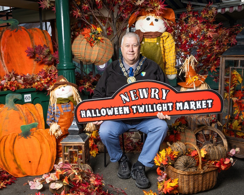 Newry, Mourne and Down District Council Chairperson Councillor Glyn Hanna launches the return of Newry Halloween Twilight Market on Saturday 31 October 2026, from 5pm to 10pm.