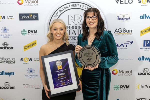 Katie McAvoy from Milestone Rathfriland (left) is pictured Caroline Rainey, Editor at NI Baker Magazine, category sponsor
