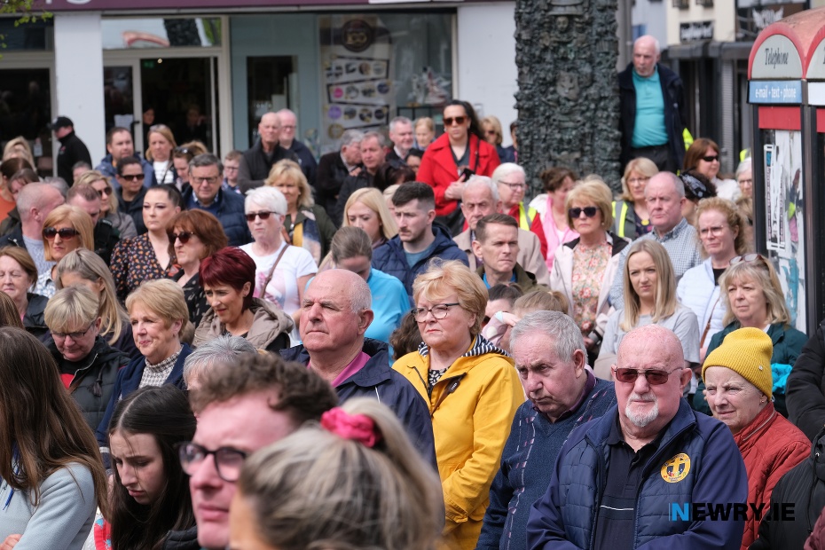 Pictured at a Daisy Hill Rally in 2023. Photograph: Columba O'Hare/ Newry.ie 