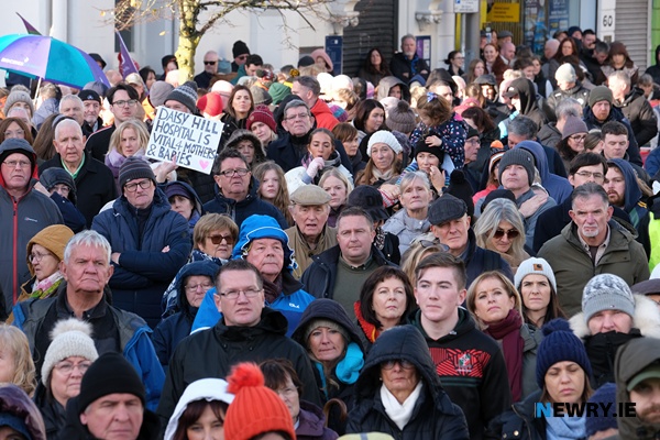 Visitors to Marcus Square in Newry for the SOS Daisy Hill rally. Photograph: Columba O'Hare/ Newry.ie 