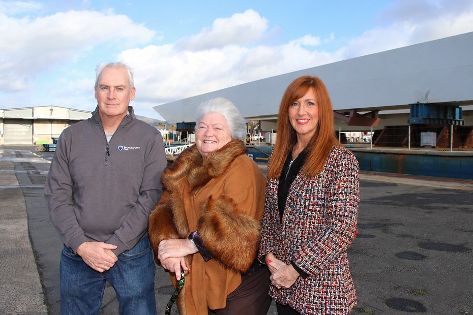 Pictured at the Port are WHA Finance Director Kieran Grant, Eileen Murphy (Women's Aid Armagh Down CEO) and Roslyn Young, Executive Assistant at WHA.