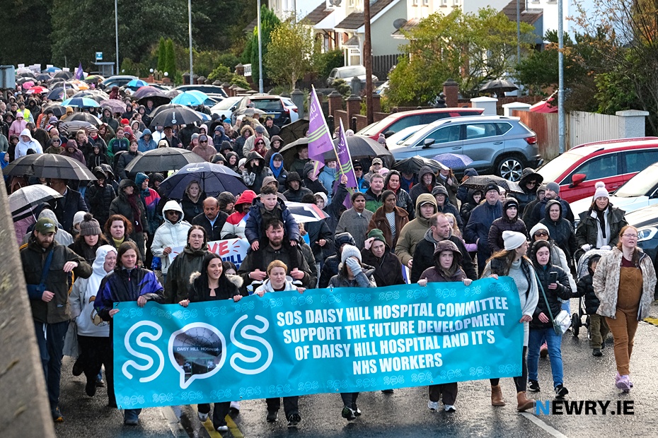 Pictured at yesterday's SOS Daisy Hill rally. Photograph: Columba O'Hare/ Newry.ie 