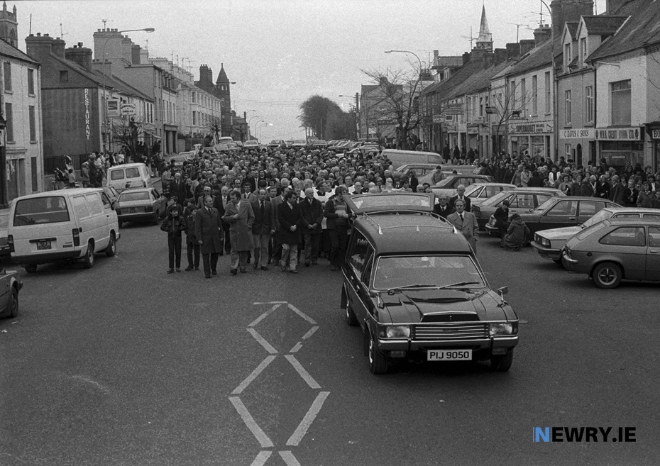 A funeral in Warrenpoint in the 1980's. Photograph: Columba O'Hare/ Newry.ie 