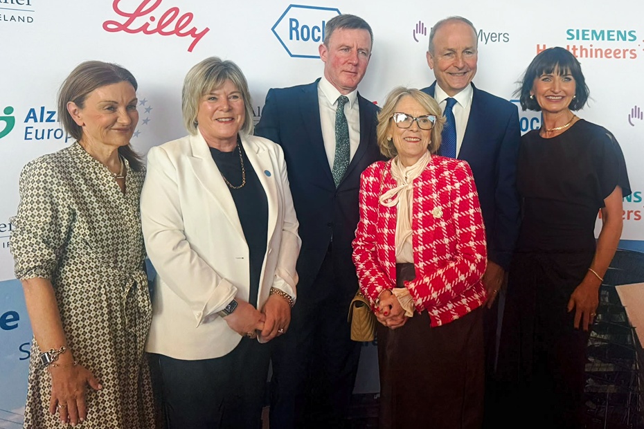 Conference speakers with Taoiseach Micheal Martin and MLA Justin McNulty.