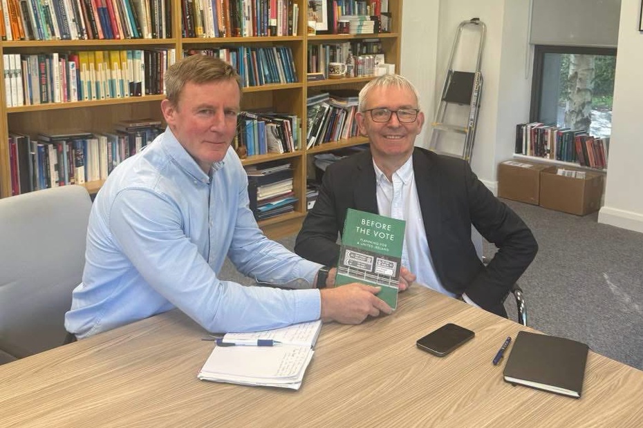 Justin McNulty MLA with Professor John Doyle