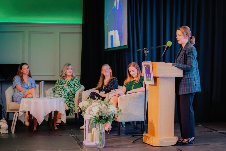 Liz Kimmins MLA speaks at the launch of the Road Ahead NI Charity.