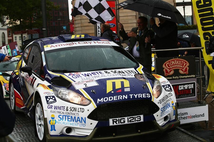 To celebrate Modern Tyres’ sixtieth anniversary, every car competing at August’s Modern Tyres Ulster Rally will sport a special bonnet decal.