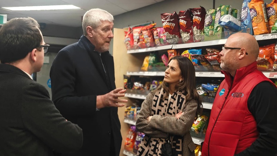 Finance Minister John O'Dowd visited Crossmaglen to progress the case for a banking hub in the area.