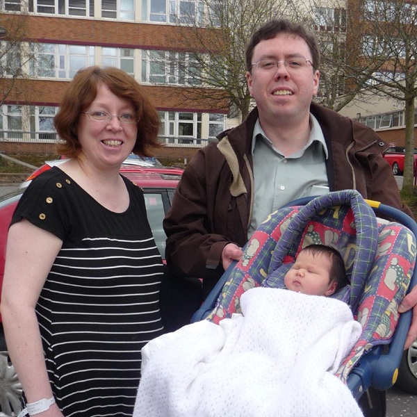 Siobhan and Liam with their daughter Aoife after she was born at Daisy Hill.