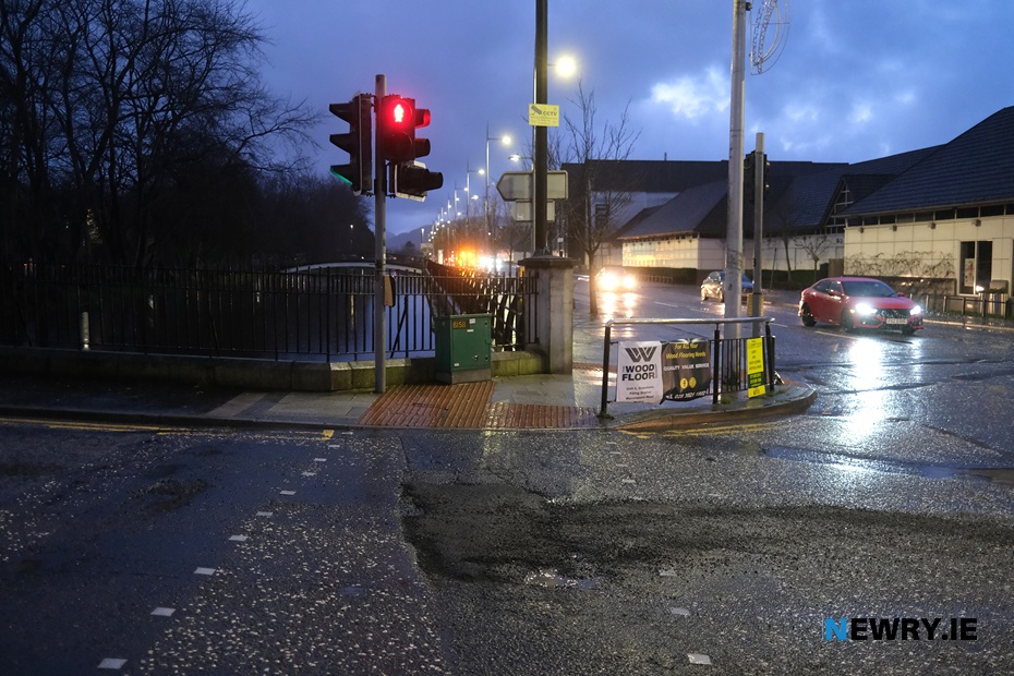 A recent surface repair in Newry that is already breaking up. 