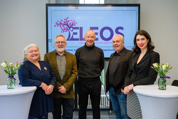 Attendees at events across the day included representatives from the community and voluntary sector who have supported Women’s Aid Armagh Down (WAAD). Pictured are: Eileen Murphy CEO, WAAD, Charlie Fisher, Developments Trust NI, Damien Morris, O Hagan & Associates Architects, Stephen McClelland, Newry & Mourne Enterprise Agency and Niamh O Maolain, Chair of the Board of WAAD.