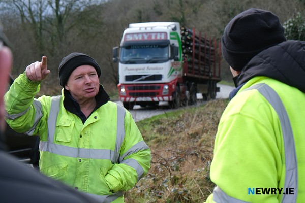 Peter McCamley speaking at the road safety meeting.