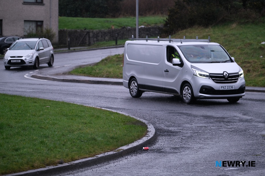 The road surface on the Armagh road roundabout in Newry is incredibly bad. Photograph: Columba O'Hare/ Newry.ie 