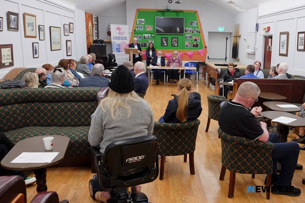 Enjoying the reopening of Biffers, The Brain Injury Foundation’s refurbished social space in Camlough.