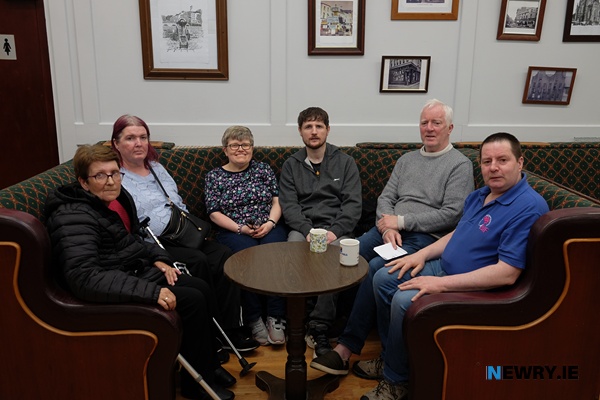 Pictured at the reopening of Biffers, The Brain Injury Foundation’s refurbished social space in Camlough.  From left: Andrea Clark, Nicola Corrigan, Anne Taggart, Cal Morgan, Arnold Carville and Tony Dolaghan.