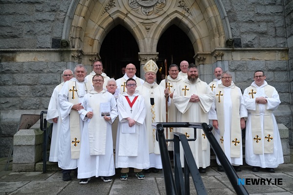 Fr Gerard Timoner, Master of the Dominican Order and Archbishop Eamon Martin with Dominican clergy and Altar Servers at the 150th Anniversary celebration of Newry Dominican chapel. Photograph: Columba O'Hare/ Newry.ie 