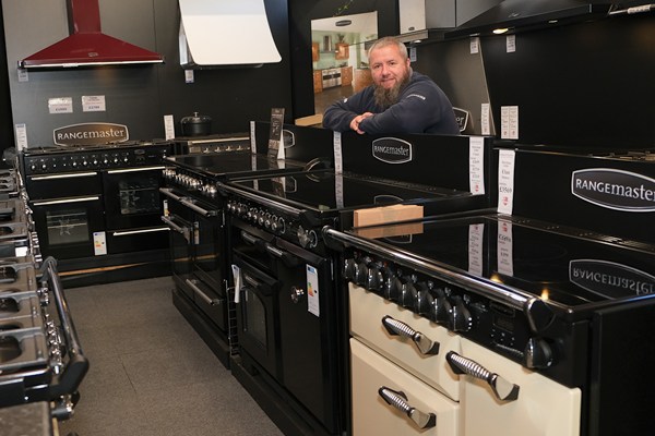Dalzells have the largest selection of cookers in the whole of Ireland. John Scholes is pictured with just a few of them.