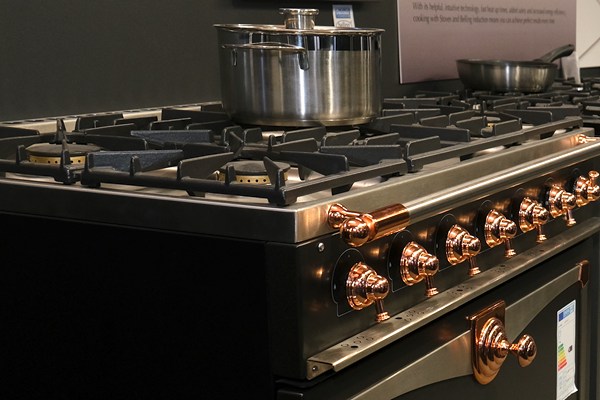 Detail on the La Cornue Albertine cooker.