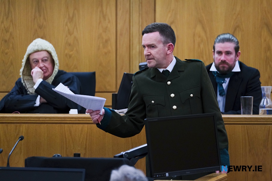 'Padraic Pearse' in action at Newry Courthouse back in 2023. Photograph: Columba O'Hare/ Newry.ie 