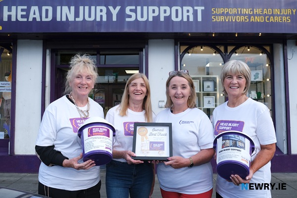 Getting ready for the Head Injury Support fundraising blitz are from left: Carole Murphy, Lizzy Quinn, Roisin Mulgrew and Carole Murphy. Photograph: Columba O'Hare/ Newry.ie 