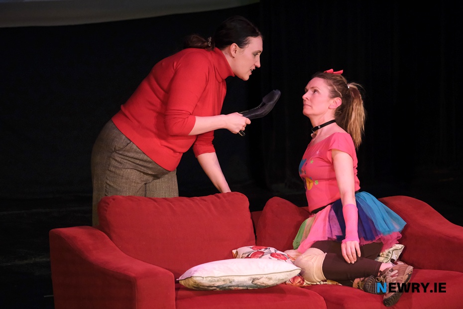 Sylvia and Kate have a heart to heart about the damaged shoe! Photographs: Columba O'Hare/ Newry.ie 