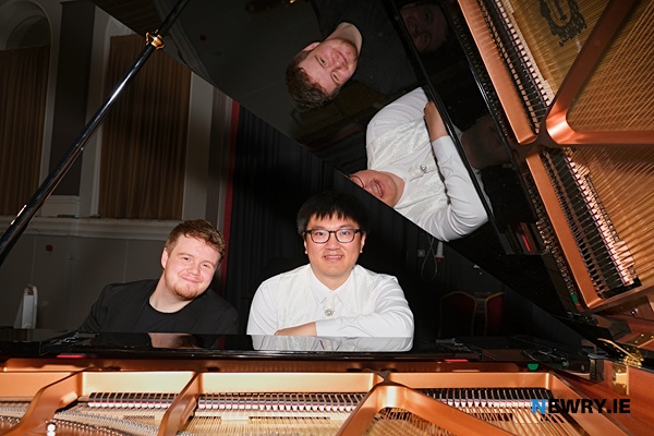 Young Musician of the Year Donglai Shi, right with runner up  Luke Lally Maguire. Photograph: Columba O'Hare/ Newry.ie 
