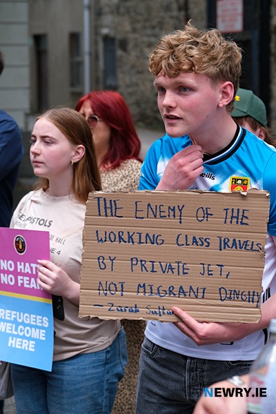 Pictured at the Newry Against Racism rally.