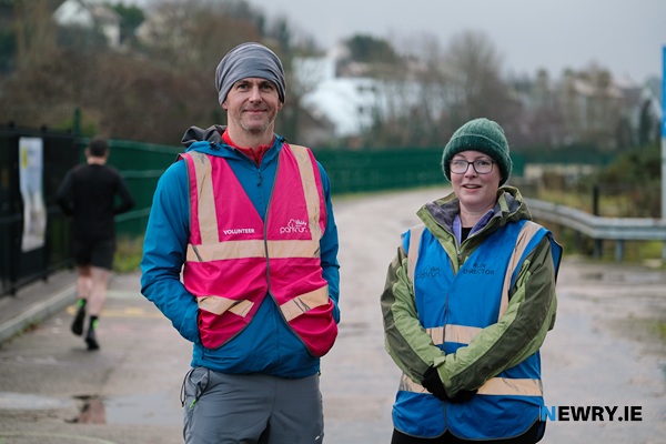 Ross Kane, Event Director and  Nicole Quinn, Run Director pictured at Newry Parkrun. Photograph: Columba O'Hare/ Newry.ie 