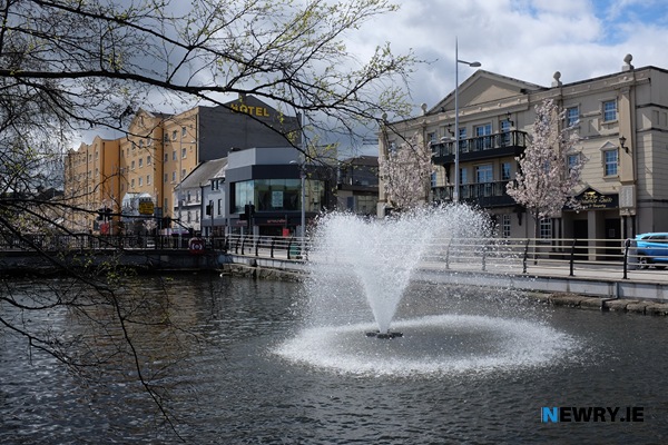 A water feature on Newry Canal back in 2018. Photograph: Columba O'Hare/ Newry.ie 