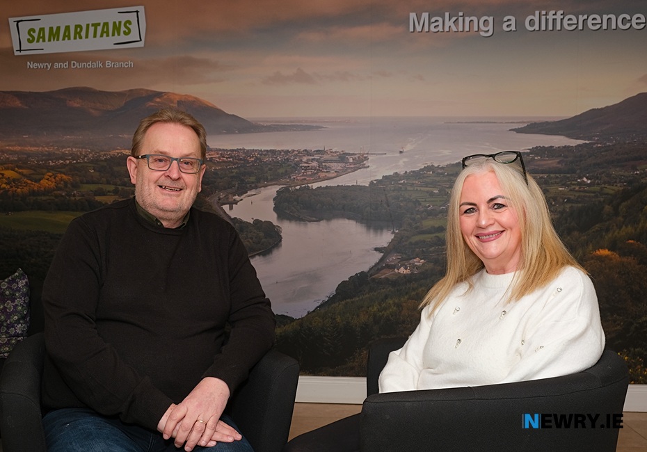 Samaritans Newry and Dundalk branch volunteers Ned and Marie. Photograph: Columba O'Hare/ Newry.ie 
