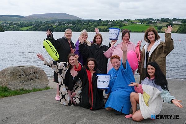 Evora Hospice Staff raising all important money for the charity with their 365 day cold water dip challenge. Photograph: Columba O'Hare/ Newry.ie 