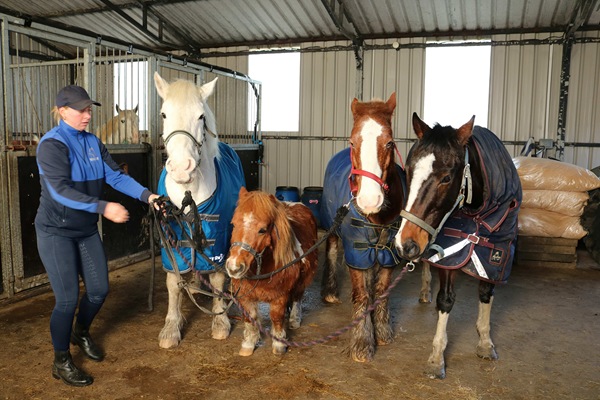 Emma’s sister Amy alongside the main characters of the illustrated book ‘Oscar the Brave’.