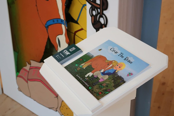 Illustrated book ‘Oscar the Brave’ which kicked off the original idea for the 6ft wooden illustrated book.  