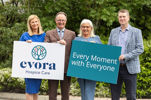 Evora Hospice Director of Care services, Bridget Lynch; Chair of the board, Patrick Loughran; Chief Executive, Liz Cuddy; and Director of Corporate Services Ajun Budda.