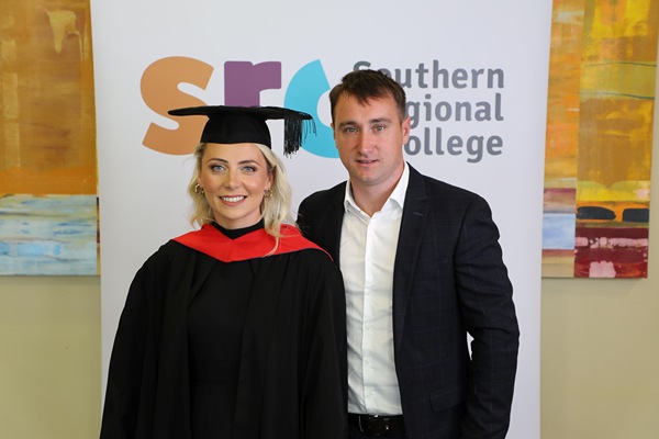 Emma McVerry alongside partner Niall McArdle at the SRC graduation ceremony