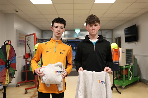 Martin Kane and Conor Brown from St. Malachy’s High School who came to SRC’s Greenbank Open Evening to check out apprenticeships in carpentry and joinery. Pictured (L-R):  Martin Kane, Conor Brown