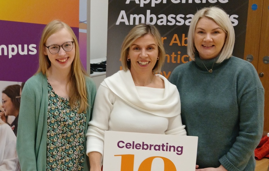 SRC’s Higher Level Apprenticeship team who are at the forefront of higher level apprenticeship recruitment. Included from left:  Rachel Millar (Employer Engagement Executive), Margaret McNamee (Economic Engagement Manager (HLA)), Andrea Kearney (Economic Engagement Manager (HLA))